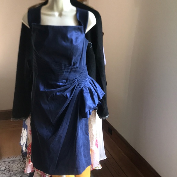 ELiza j blue dress off the shoulder cap sleeve - Picture 8 of 8